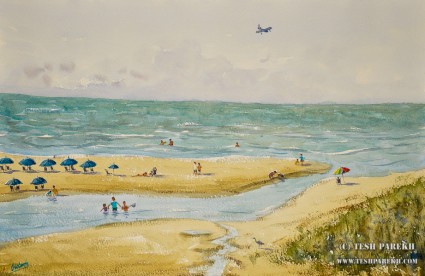 Myrtle Beach Landscape #2. 15×22. Watercolor on paper. Plein Air.