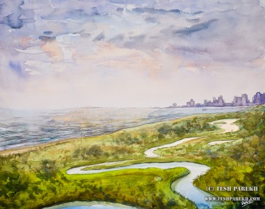 Myrtle Beach Landscape #1. 16×20. Watercolor on paper. Plein Air.