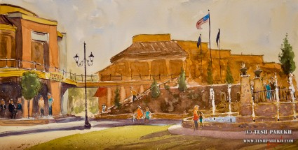 waverly-place-plein-air-painting-wag-cary-nc-watercolor