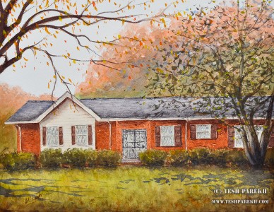 Fleming Home Commission. Watercolor on paper. 11x14. Artist - Tesh Parekh