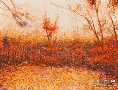 "Autumn Dusk at Durant Park". 12x16. Watercolor on paper.