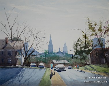 View from Willard. 16x20. Plein air watercolor on paper.