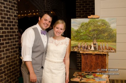 Live wedding painting in Apex NC by Tesh Parekh