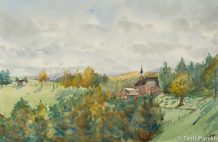 Afternoon, Galax VA. Watercolor painting on paper.