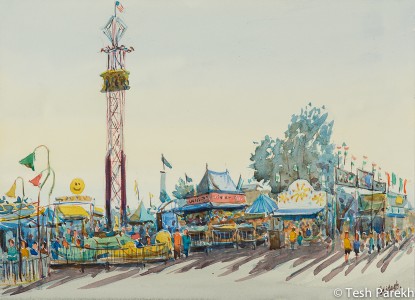 State Fair #3. Watercolor painting on paper.
