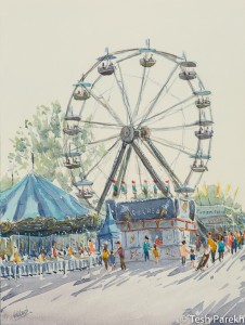 State Fair #2. Watercolor painting on paper.