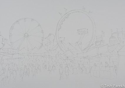 State Fair #5. Pencil drawing for the watercolor.