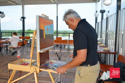 Painting LIVE at The Durham Hotel for the Durham CVB