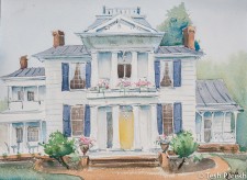 Mims House, Holly Springs, NC. 9x12. Watercolor on paper