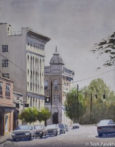 "Gordon Street". 11x14 Watercolor on paper. Available. Kinston NC Paintings.