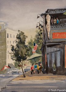 Raleigh Art - "Hibernian Pub". Watercolor on paper. Original sold- prints available