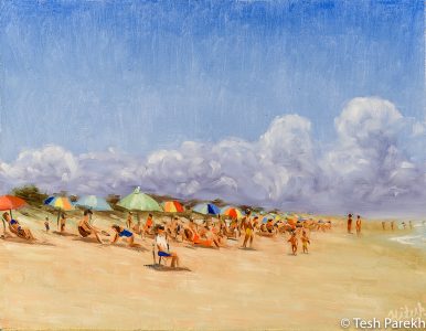 Carolina Beach Day. Oil painting on linen. 11x14.