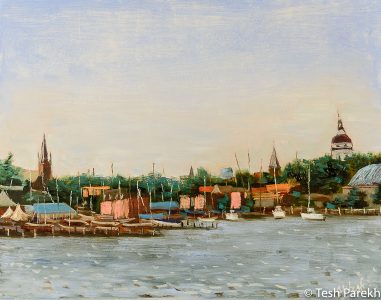 Annapolis Harbor. 11x14. Oil on panel. Paintings of Annapolis