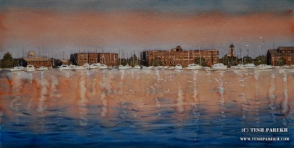 New Bern morning. 11x21. Watercolor on paper.