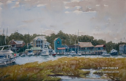 Morning, Southport. Watercolor painting on paper.