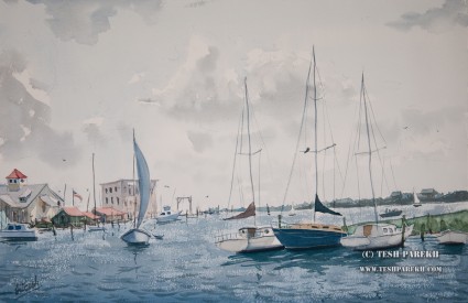 Southport. Watercolor painting on paper.