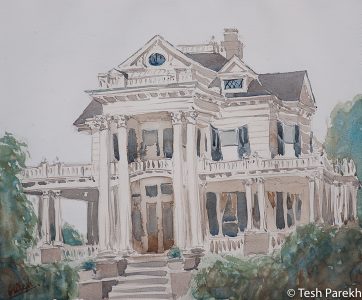 Elizabeth City Paintings. "White House". Watercolor on paper.